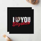 ハートと名前のカスタム写真 - 愛してる ノートカード (正面/裏面インサイチュ)