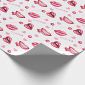 ハートと唇のラッピング紙 ラッピングペーパー (角)