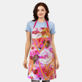 ハートと唇 エプロン (着用した状態)