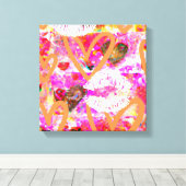 ハートと唇 キャンバスプリント (インサイチュ (ウッドフロア))