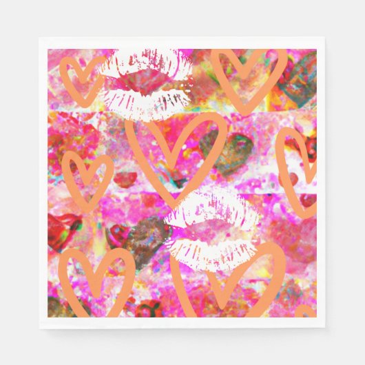 ハートと唇 スタンダードランチョンナプキン (正面)