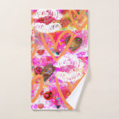 ハートと唇 バスタオルセット (ハンドタオル)