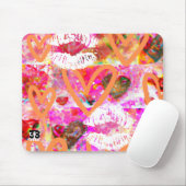 ハートと唇 マウスパッド (マウス)