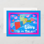 ハートと天使の愛 ポストカード (正面/裏面)