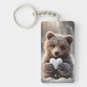 ハートと子熊 キーホルダー (正面)
