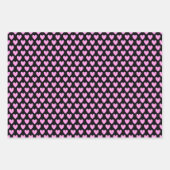 ハートと宝石(ブラック、ピンク、ホワイト) ラッピングペーパーシート (正面3)