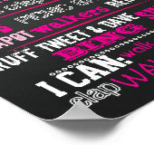 ハートと弓の最初の誕生日の時計の看板 ポスター (角)