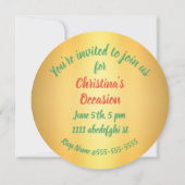 ハートと弓の赤い緑のギフトラップ 招待状 (裏面)