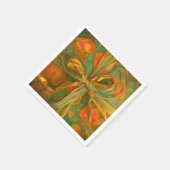 ハートと弓の赤と緑の現在のナプキン スタンダードカクテルナプキン (角)