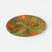 ハートと弓の赤と緑 ペーパープレート (アングル)