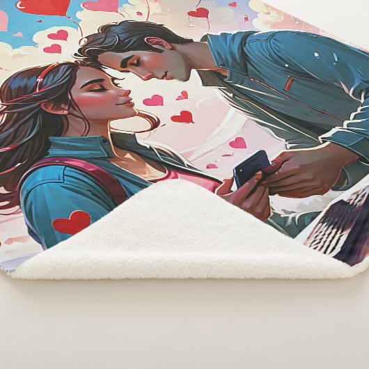 ハートと恋のカップル飛んでいる – 毛布 (3/4)