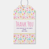 ハートと愛の楽しい水の色パターン ギフトタグ (正面)