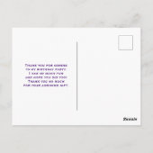 ハートと愛の水の色のパターンありがとう ポストカード (裏面)