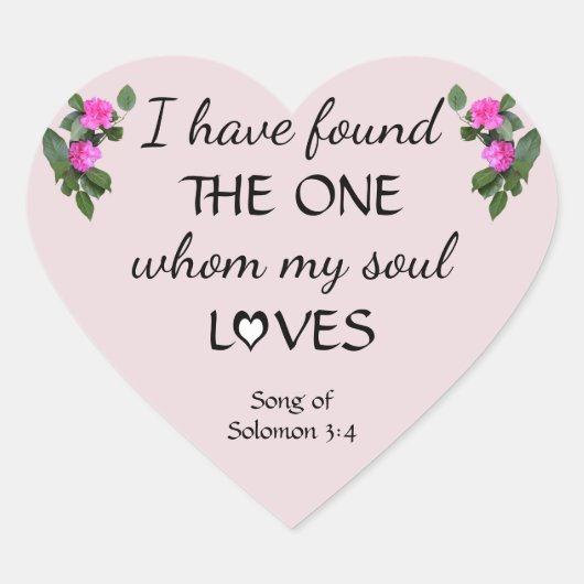 ハートと愛の聖句のシール ハートシール (正面)