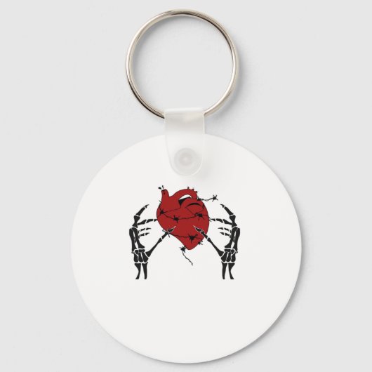 ハートと手 – スケルトンハート手 キーホルダー (正面)