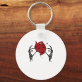 ハートと手 – スケルトンハート手 キーホルダー (正面)