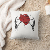 ハートと手 – スケルトンハート手 クッション (ブランケット)