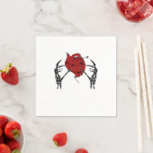 ハートと手 – スケルトンハート手 スタンダードカクテルナプキン (インサイチュ)