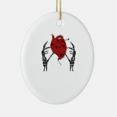 ハートと手 – スケルトンハート手 セラミックオーナメント (右)