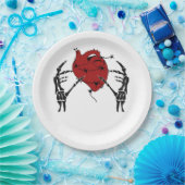 ハートと手 – スケルトンハート手 ペーパープレート (パーティー)