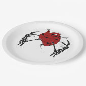 ハートと手 – スケルトンハート手 ペーパープレート (アングル)