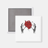 ハートと手 – スケルトンハート手 マグネット (正面/裏面)
