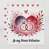 ハートと指輪の花冠 – 永遠に私と一緒に シーズンカード (正面/裏面)