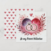 ハートと指輪の花冠 – 永遠に私の人 シーズンカード (正面/裏面)