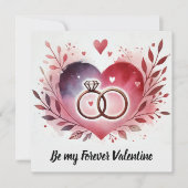 ハートと指輪の花冠 – 永遠に私の人 シーズンカード (正面)