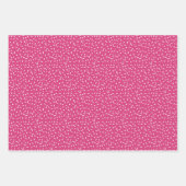 ハートと振りかけるピンクのバレンタインデー ラッピングペーパーシート (正面2)