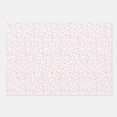ハートと振りかけるピンクのバレンタインデー ラッピングペーパーシート (正面)