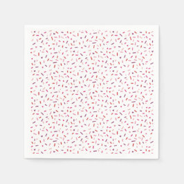 ハートと振りかけるピンク紫色の赤バレンタイン スタンダードカクテルナプキン