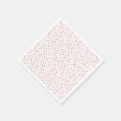 ハートと振りかけるピンク紫色の赤バレンタイン スタンダードカクテルナプキン (角)