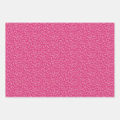 ハートと振りかけるピンク紫色の赤バレンタイン ラッピングペーパーシート (正面3)