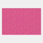 ハートと振りかけるピンク紫色の赤バレンタイン ラッピングペーパーシート (正面3)