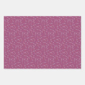 ハートと振りかけるピンク紫色の赤バレンタイン ラッピングペーパーシート (正面2)