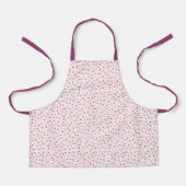 ハートと散粒かわいいピンクの赤い紫 エプロン (正面)