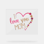 ハートと文字愛ママのアクリルサイン アクリルサイン (正面)