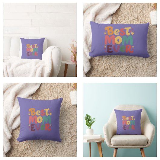 ハートと星のベストマムエバー ランバークッション