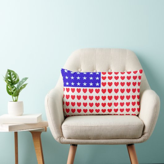 ハートと星旗 ランバークッション (椅子)