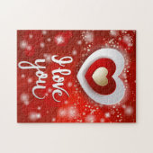 ハートと星(赤) ジグソーパズル (横)