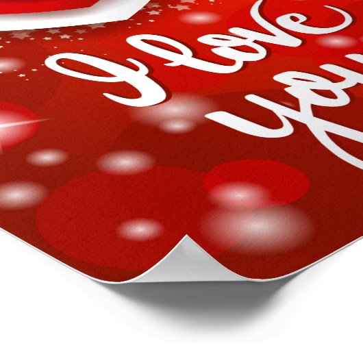 ハートと星(赤) ポスター (角)