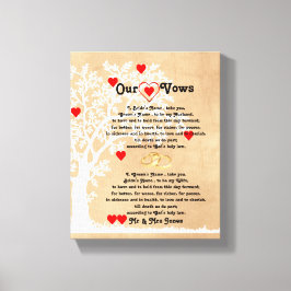 ハートと木結婚の誓いキャンバス キャンバスプリント