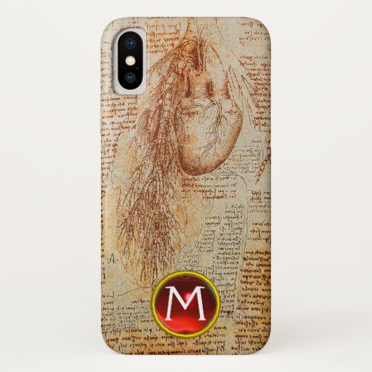 ハートと気管支動脈の宝石モノグラム Case-Mate iPhoneケース (裏面)