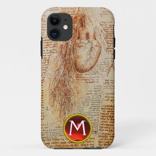 ハートと気管支動脈ジェムモノグラム Case-Mate iPhoneケース (裏面)