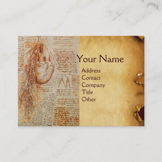 ハートと気管支動脈、医師、医療 名刺 (正面)