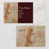 ハートと気管支動脈、医療用モノグラム 名刺 (正面/裏面)