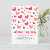 ハートと水玉模様バレンタインデー 招待状 (スタンド正面)