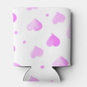 ハートと水玉模様ピンク水色パターン 缶クーラー (裏面)