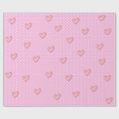 ハートと水玉模様 ラッピングペーパー (フラット)